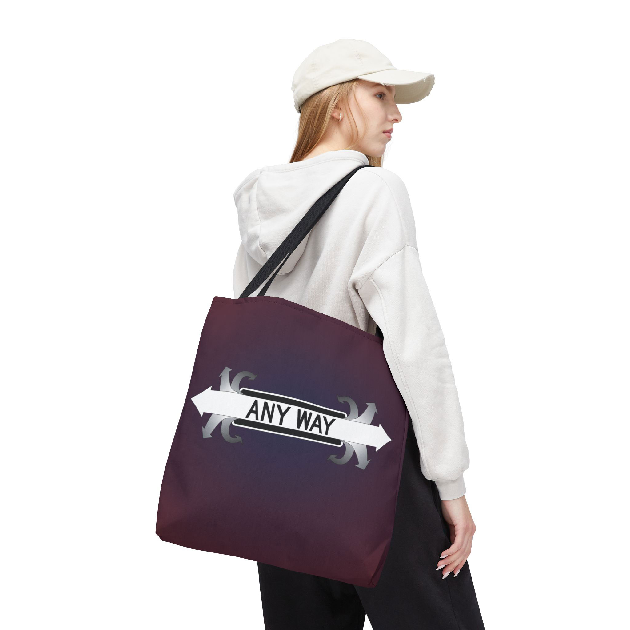 - Any Way All Over Printed Tote Bag - 3 - Davidnoll.earth https://davidnoll.earth/wp-content/uploads/2025/01/any-way-tote-bag-navy-handle-18x18-person3.jpg