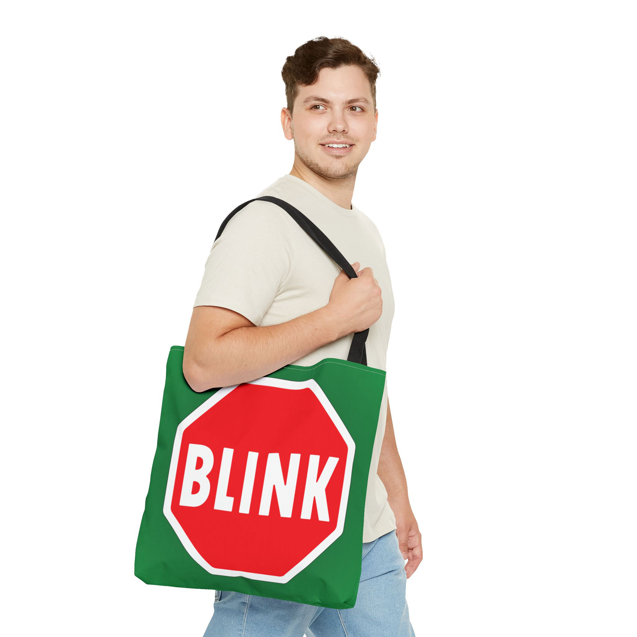 - Blink All Over Printed Tote Bag - 2 - Davidnoll.earth https://davidnoll.earth/wp-content/uploads/2025/01/blink-tote-bag-white-handle-18x18-person3.jpg