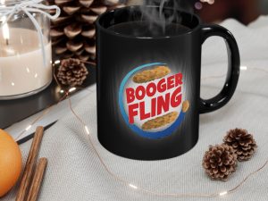 Booger Fling Black Mug (11oz, 15oz)