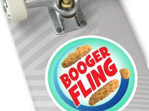 Booger Fling Round Stickers, IndoorOutdoor