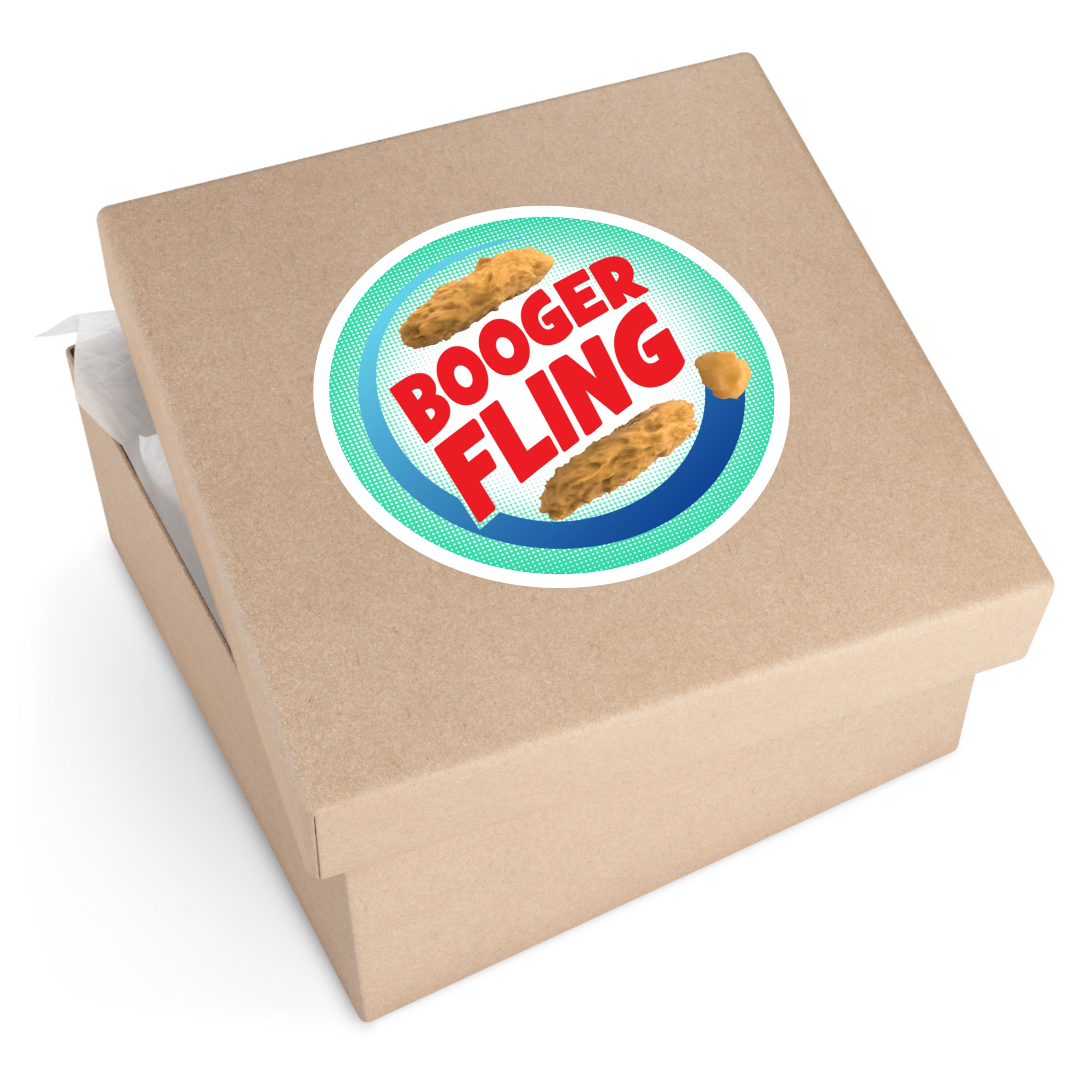 - Booger Fling Round Stickers, IndoorOutdoor - 2 - Davidnoll.earth https://davidnoll.earth/wp-content/uploads/2025/01/booger-fling-round-sticker-6x6-context1.jpg