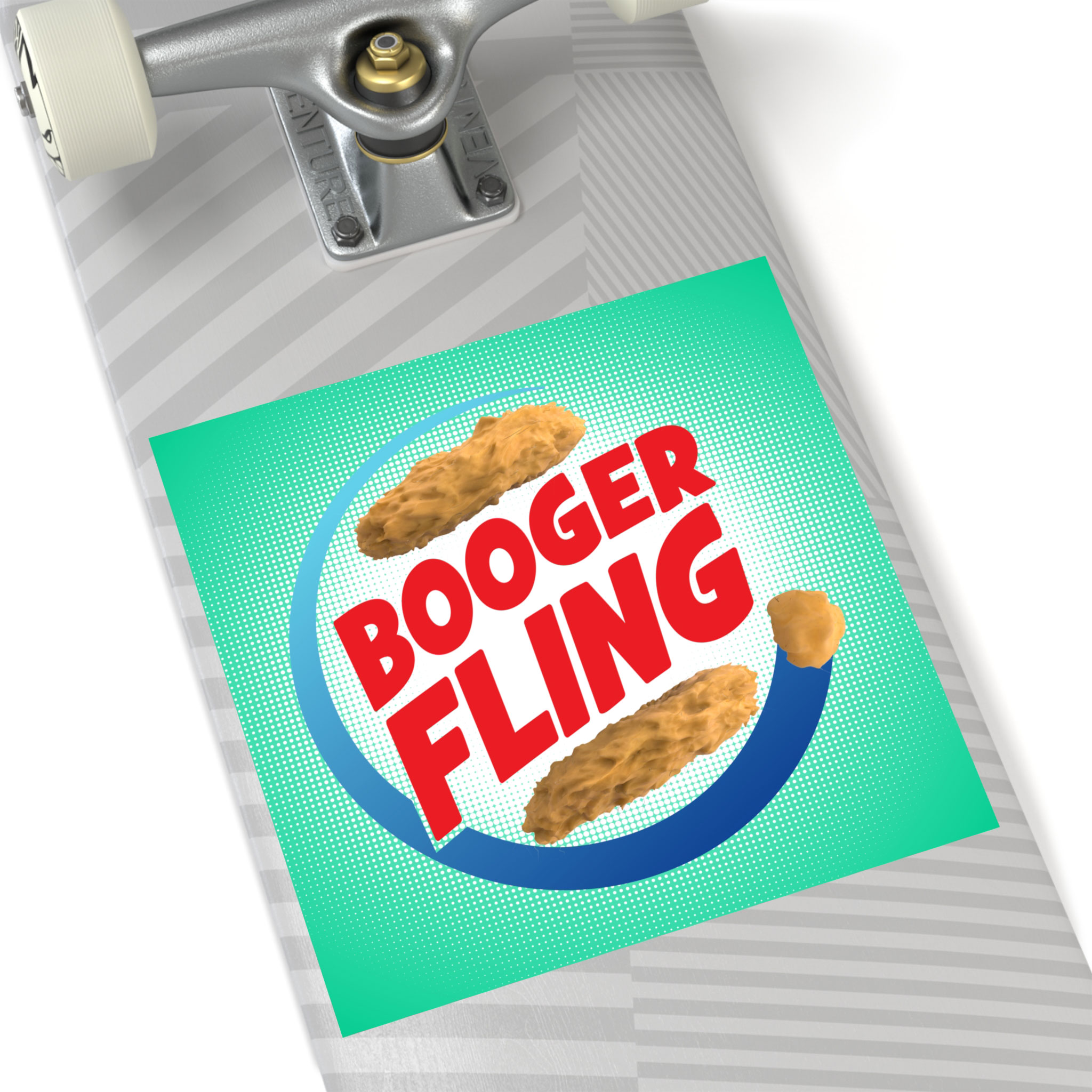 - Booger Fling Square Stickers, IndoorOutdoor - 1 - Davidnoll.earth https://davidnoll.earth/wp-content/uploads/2025/01/booger-fling-sticker-6x6-context2.jpg