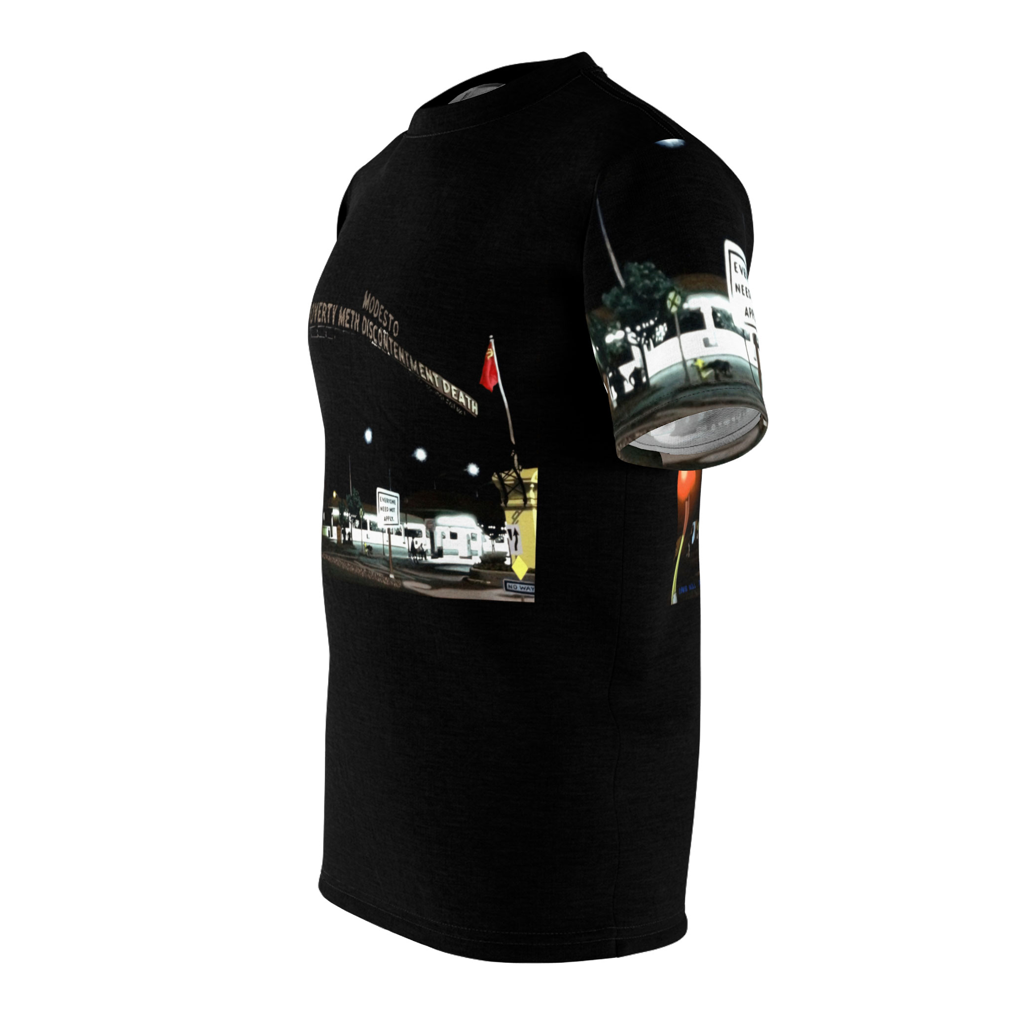 - Modesto: Poverty, Meth, Discontentment, Death Men's All Over Printed T Shirt - 5 - Davidnoll.earth https://davidnoll.earth/wp-content/uploads/2025/01/modesto-all-over-mens-tshirt-front.jpg