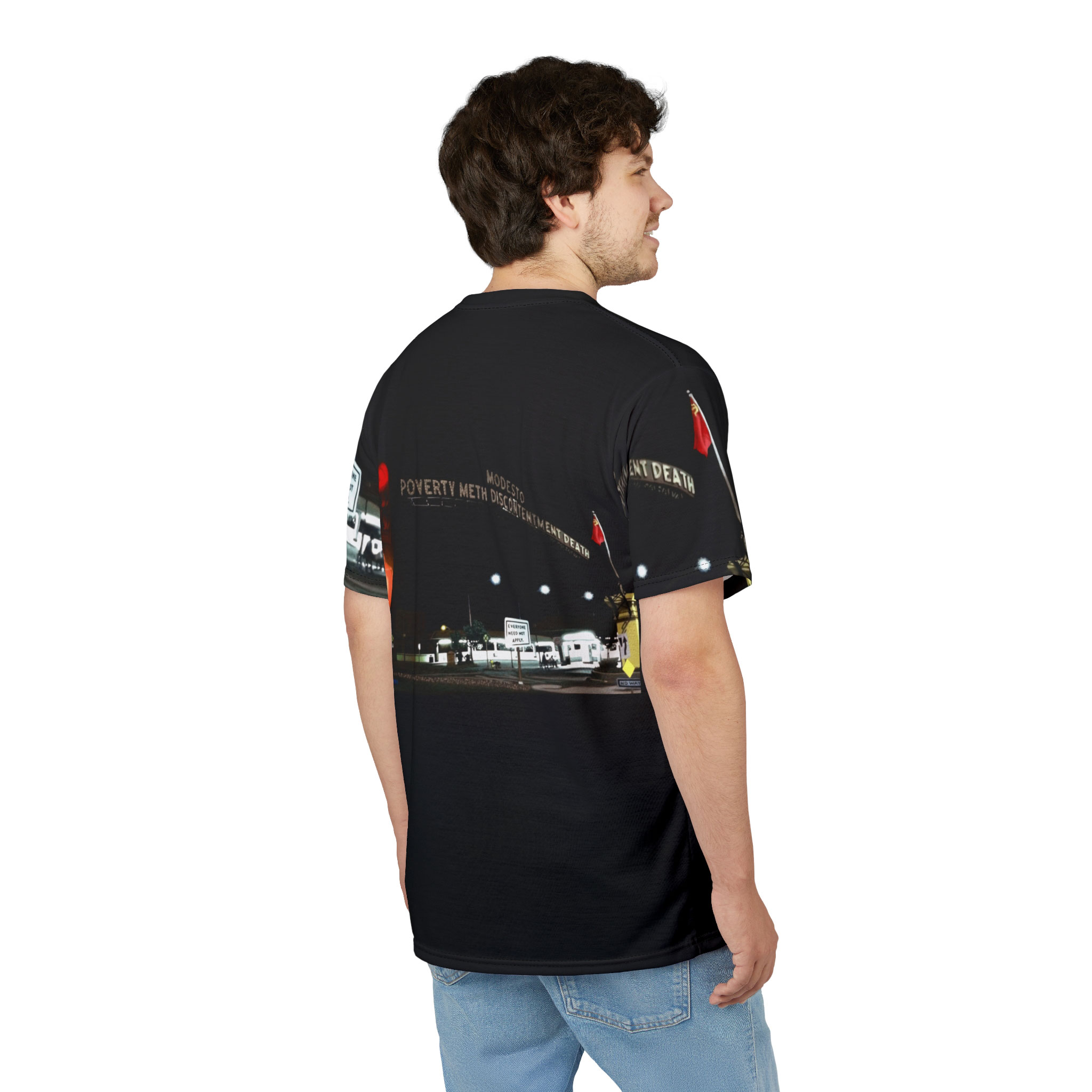 - Modesto: Poverty, Meth, Discontentment, Death Men's All Over Printed T Shirt - 8 - Davidnoll.earth https://davidnoll.earth/wp-content/uploads/2025/01/modesto-all-over-mens-tshirt-front.jpg