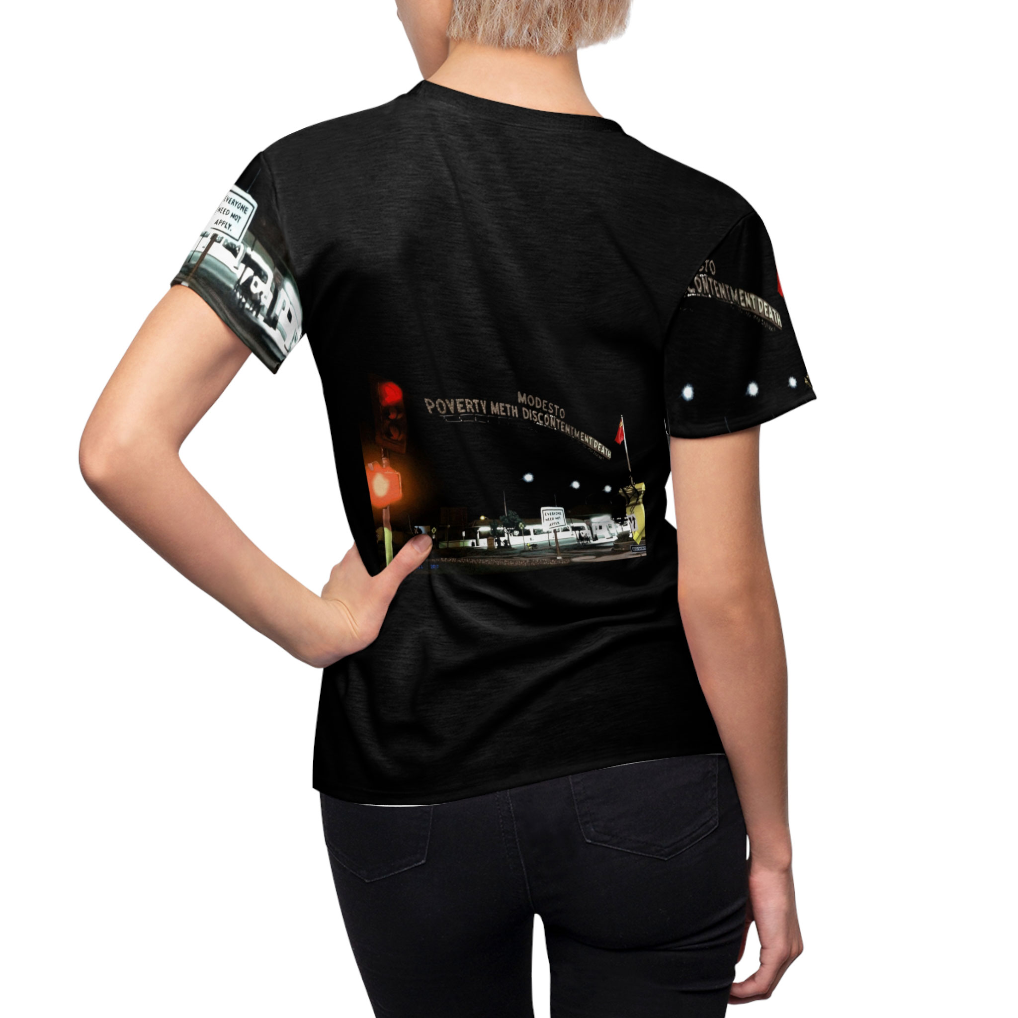 - Modesto: Poverty, Meth, Discontentment, Death Women's All Over Printed T Shirt - 5 - Davidnoll.earth https://davidnoll.earth/wp-content/uploads/2025/01/modesto-all-over-womens-tshirt-front.jpg