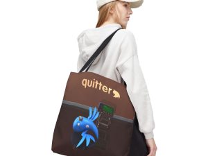 Quitter All Over Printed Tote Bag