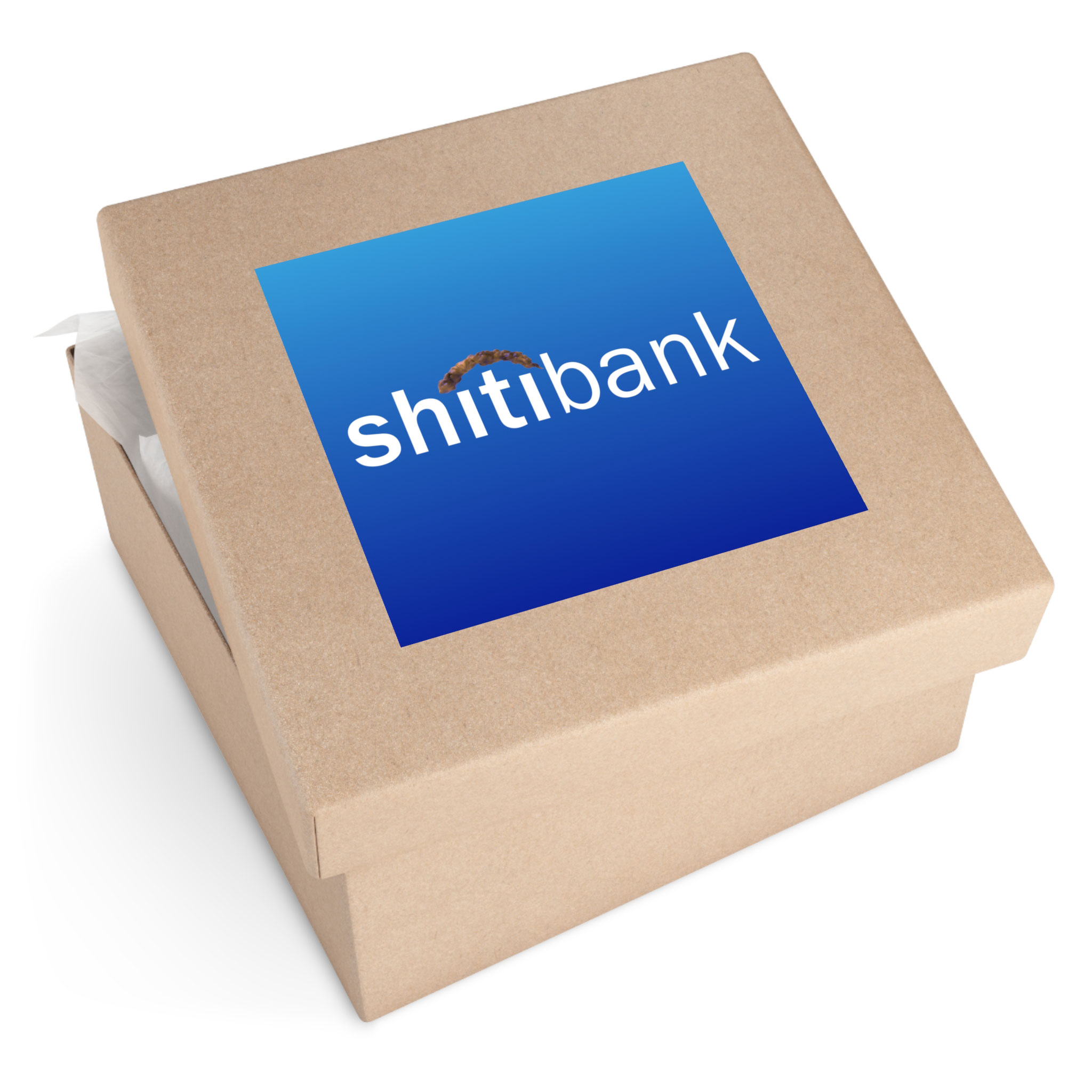 - Shitibank Square Stickers, IndoorOutdoor - 2 - Davidnoll.earth https://davidnoll.earth/wp-content/uploads/2025/01/shitibank-sticker-6x6-context2.jpg