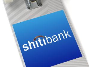 Shitibank Square Stickers, IndoorOutdoor