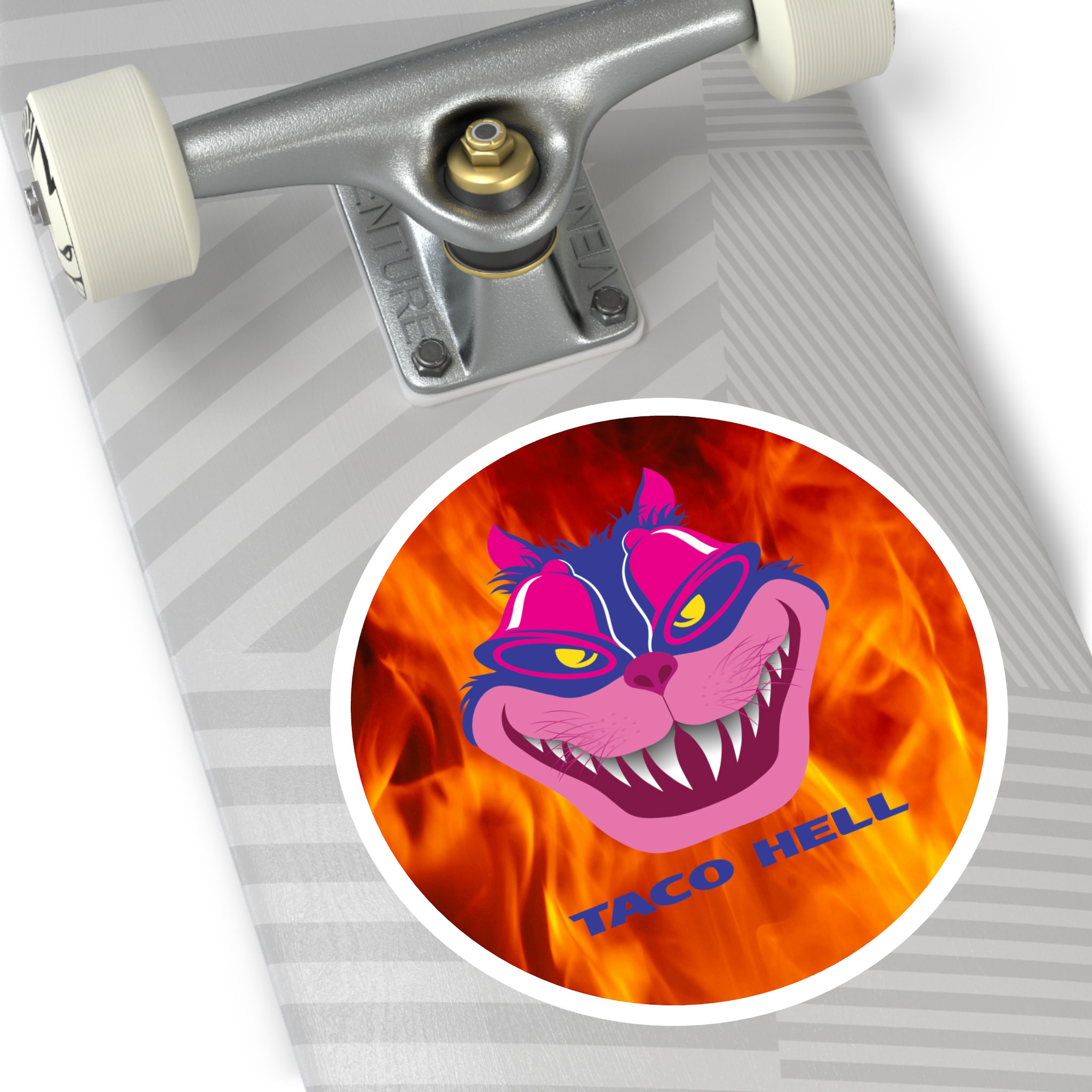 - Taco Hell Round Stickers, IndoorOutdoor - 1 - Davidnoll.earth https://davidnoll.earth/wp-content/uploads/2025/01/taco-hell-round-sticker-6x6-context1.jpg