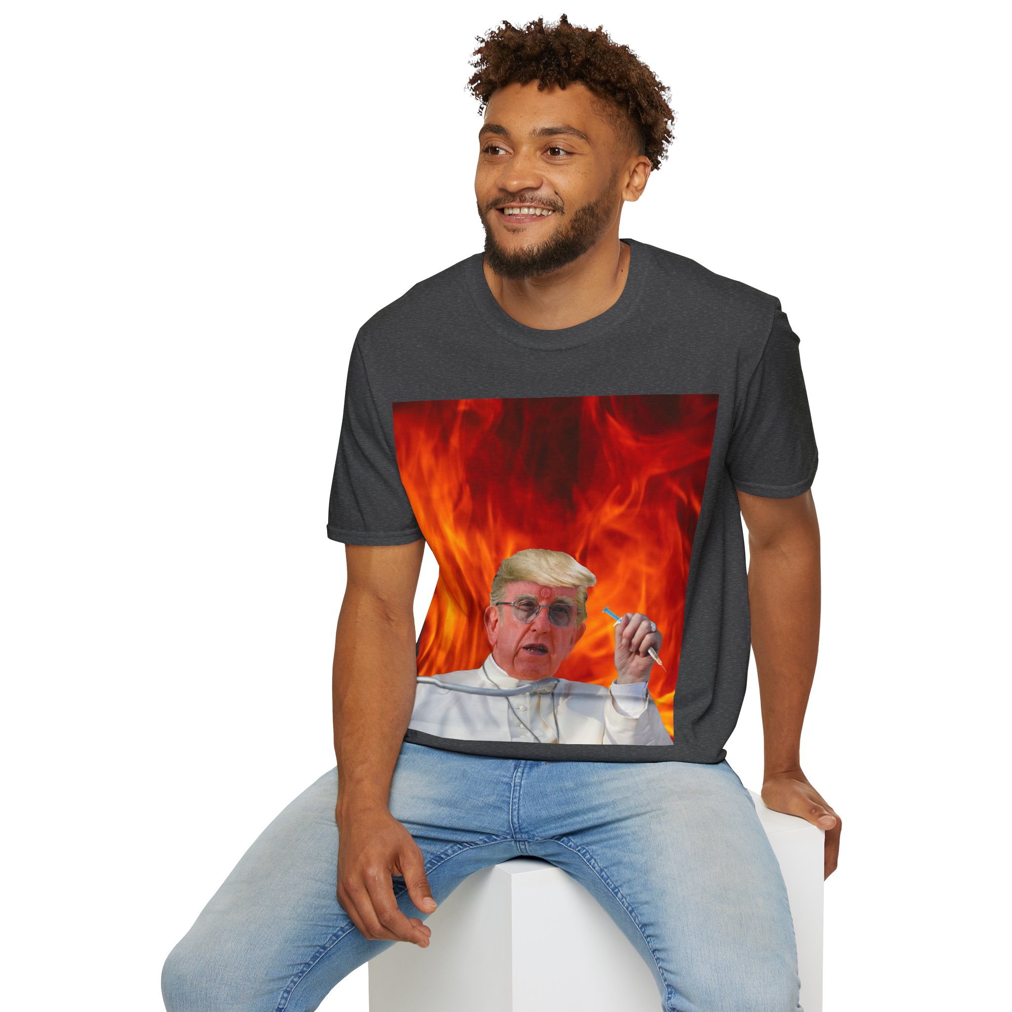 - Papa Jesuit Francine (Hell Edition) Softstyle T-Shirt - 8 - Davidnoll.earth https://davidnoll.earth/wp-content/uploads/2025/06/6972304742576901492_2048.jpeg