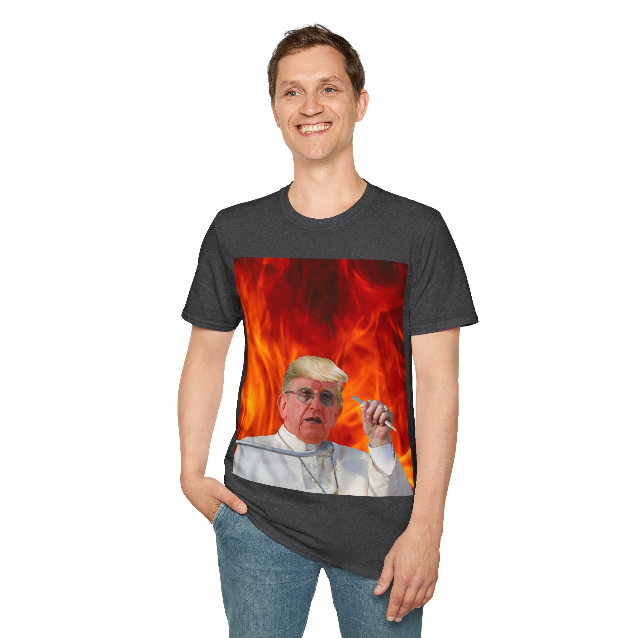 - Papa Jesuit Francine (Hell Edition) Softstyle T-Shirt - 4 - Davidnoll.earth https://davidnoll.earth/wp-content/uploads/2025/06/6972304742576901492_2048.jpeg
