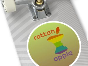 Rotten Apple Round Stickers, IndoorOutdoor