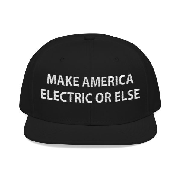 Newslum 2028 - MAKE AMERICA ELECTRIC OR ELSE - Snapback Embroidered Hat