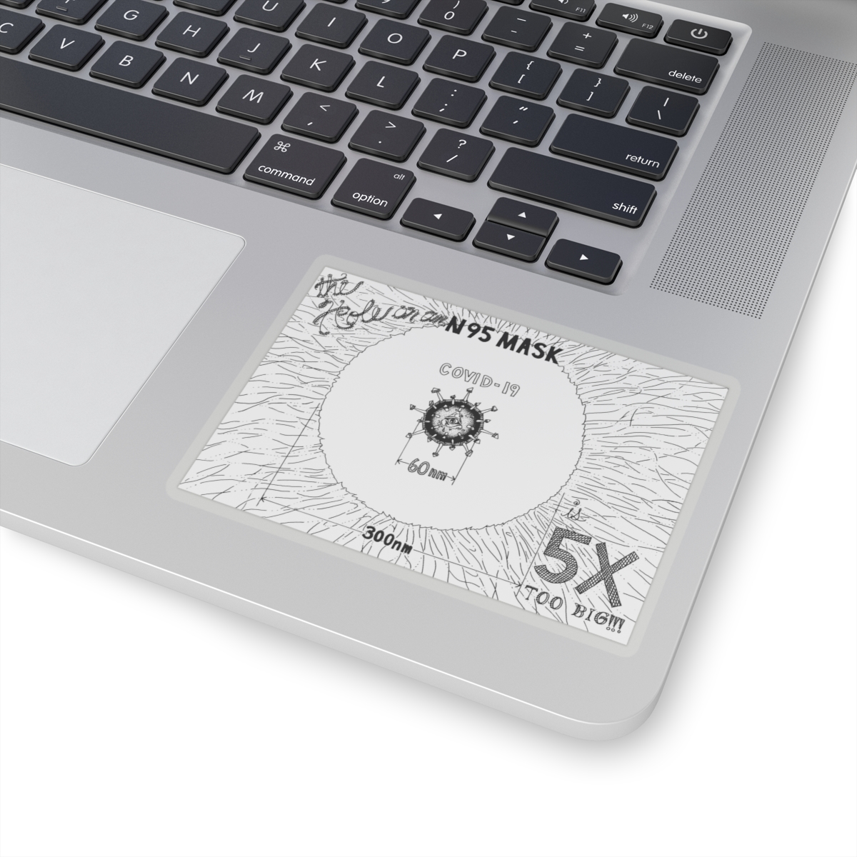 The Hole on an N95 Mask is 5X Too Big!!! Transparent Cut-Out Stickers - Image 11