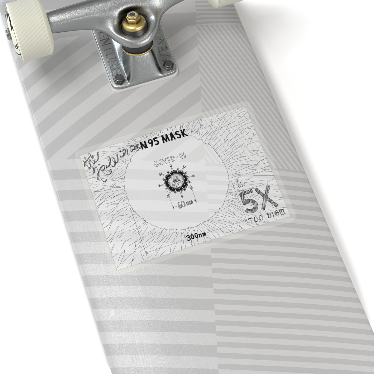 The Hole on an N95 Mask is 5X Too Big!!! Transparent Cut-Out Stickers - Image 1