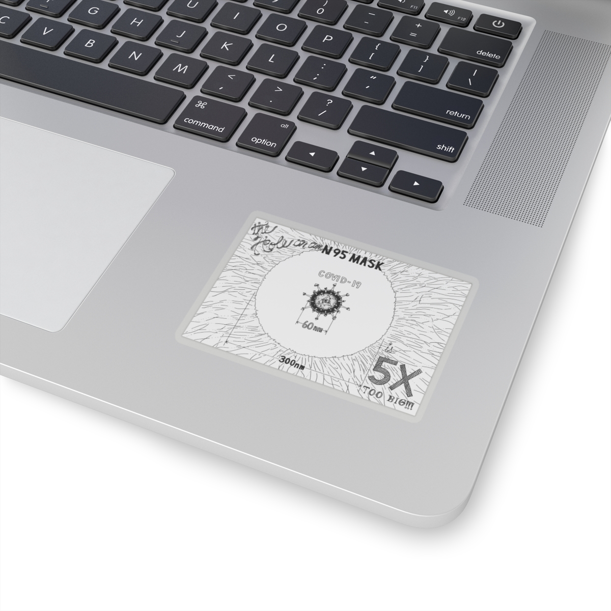 The Hole on an N95 Mask is 5X Too Big!!! Transparent Cut-Out Stickers - Image 8