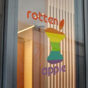 Rotten Apple Direct to Film Transparent Stickers - Thumbnail Image 1