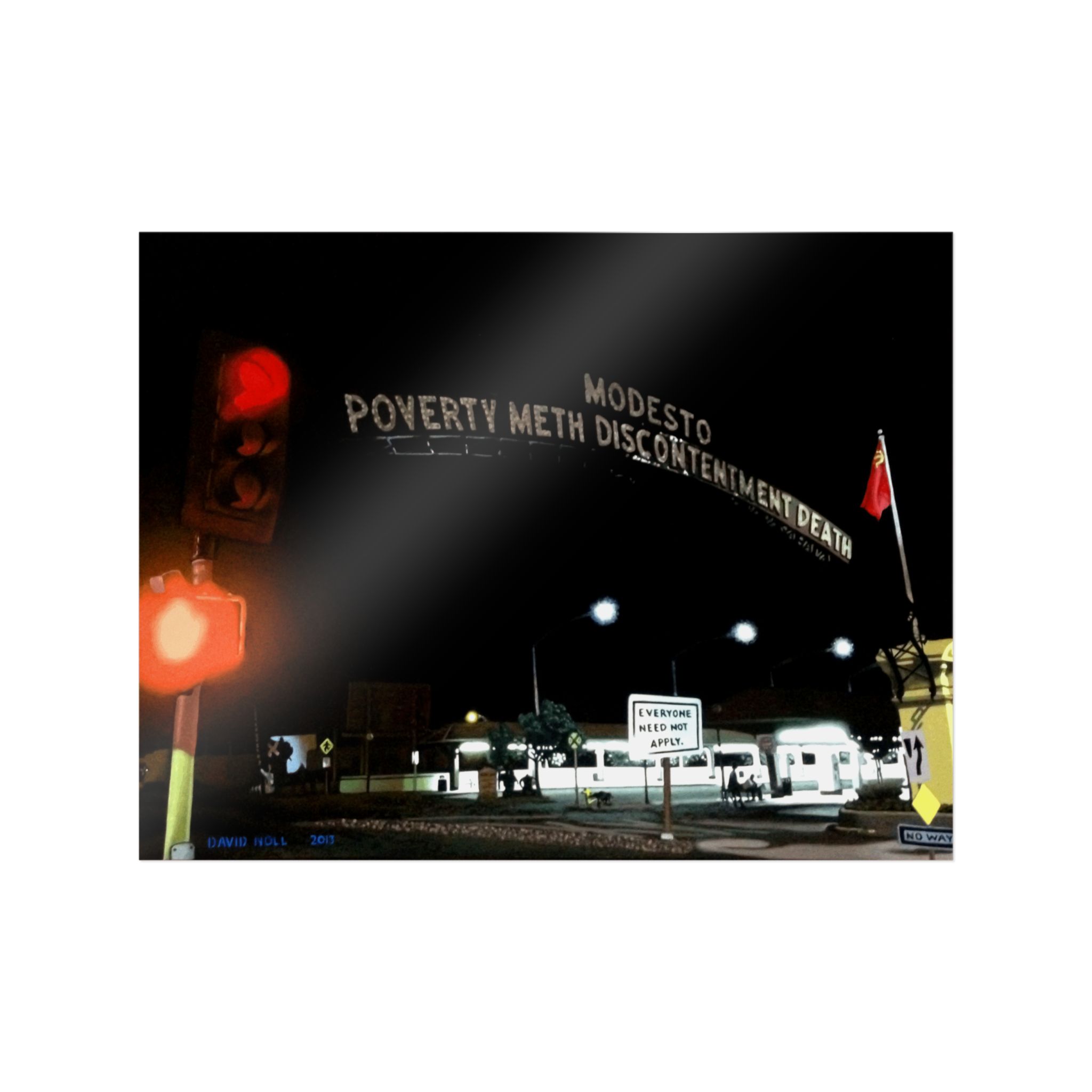 Modesto: Poverty, Meth, Discontentment, Death Direct to Film Transparent Stickers - Image 2