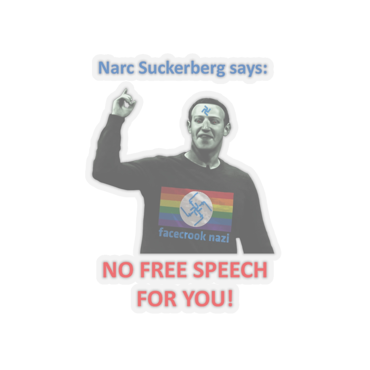 Narc Suckerberg Transparent Cut-Out Stickers - Image 10