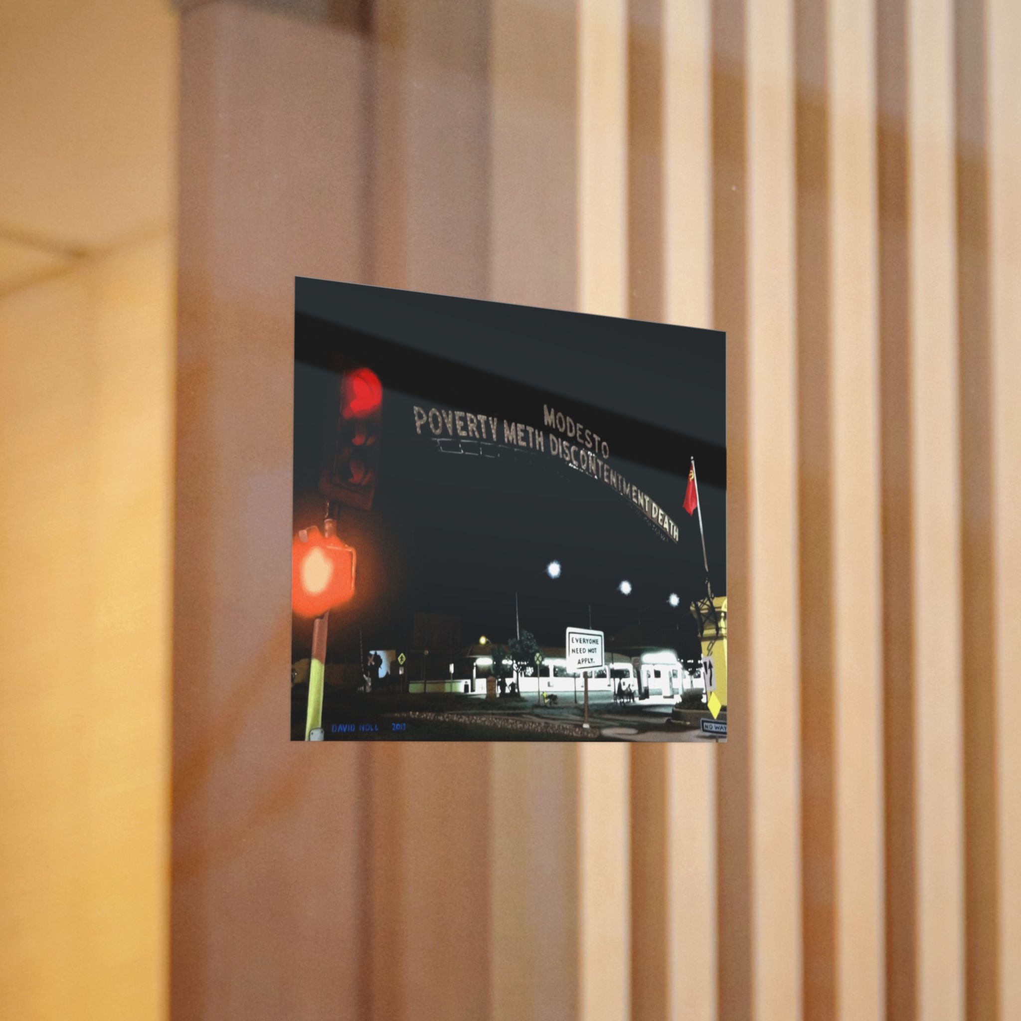 Modesto: Poverty, Meth, Discontentment, Death Direct to Film Transparent Stickers - Image 4