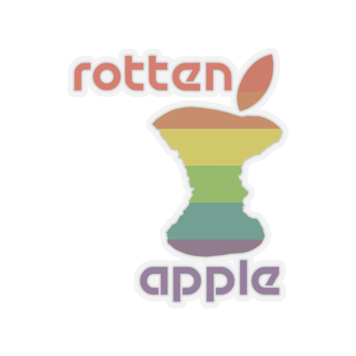 Rotten Apple Transparent Cut-Out Stickers - Image 2