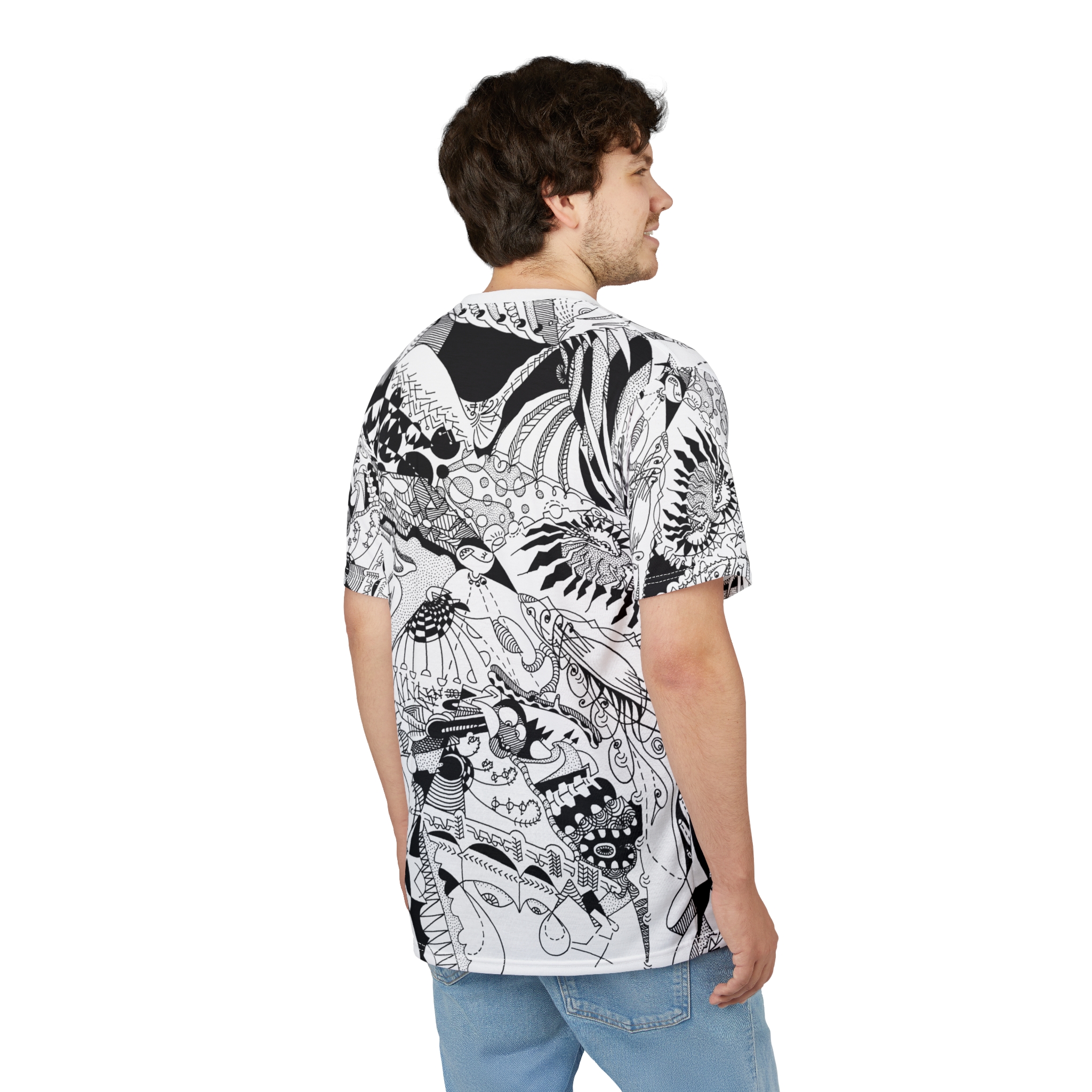 Crunching on Patterns to Infinity Men's All Over Printed T Shirt - Image 3