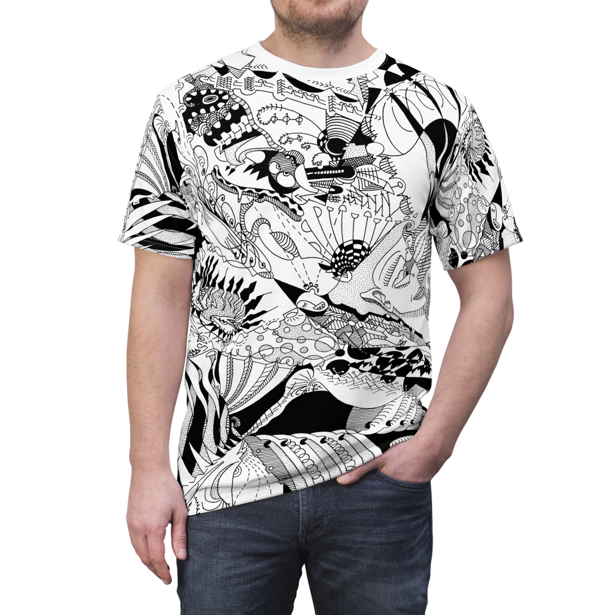 Crunching on Patterns to Infinity Men's All Over Printed T Shirt - Image 1