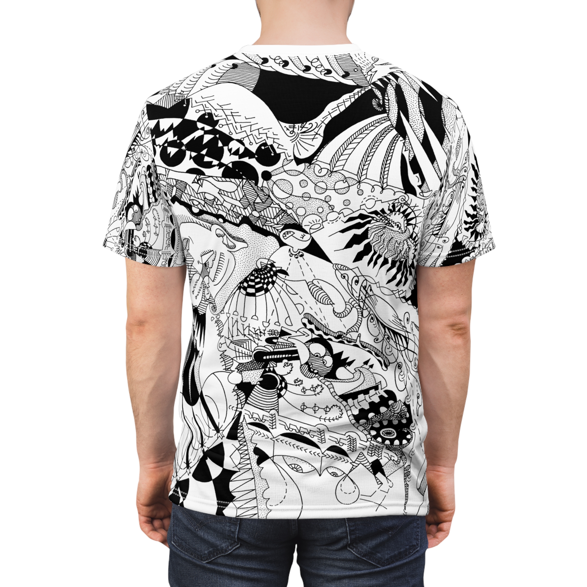 Crunching on Patterns to Infinity Men's All Over Printed T Shirt - Image 2