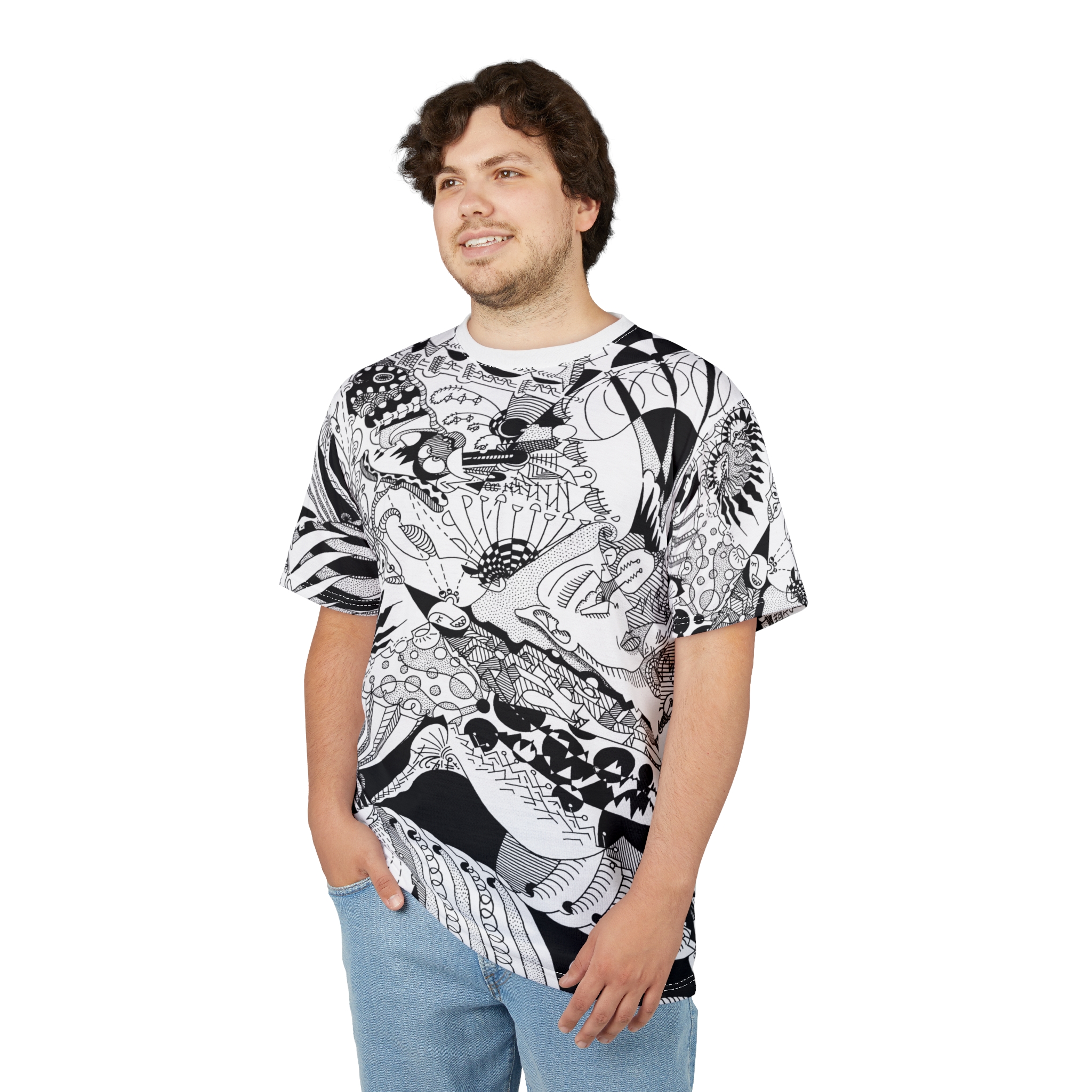 Crunching on Patterns to Infinity Men's All Over Printed T Shirt - Image 9