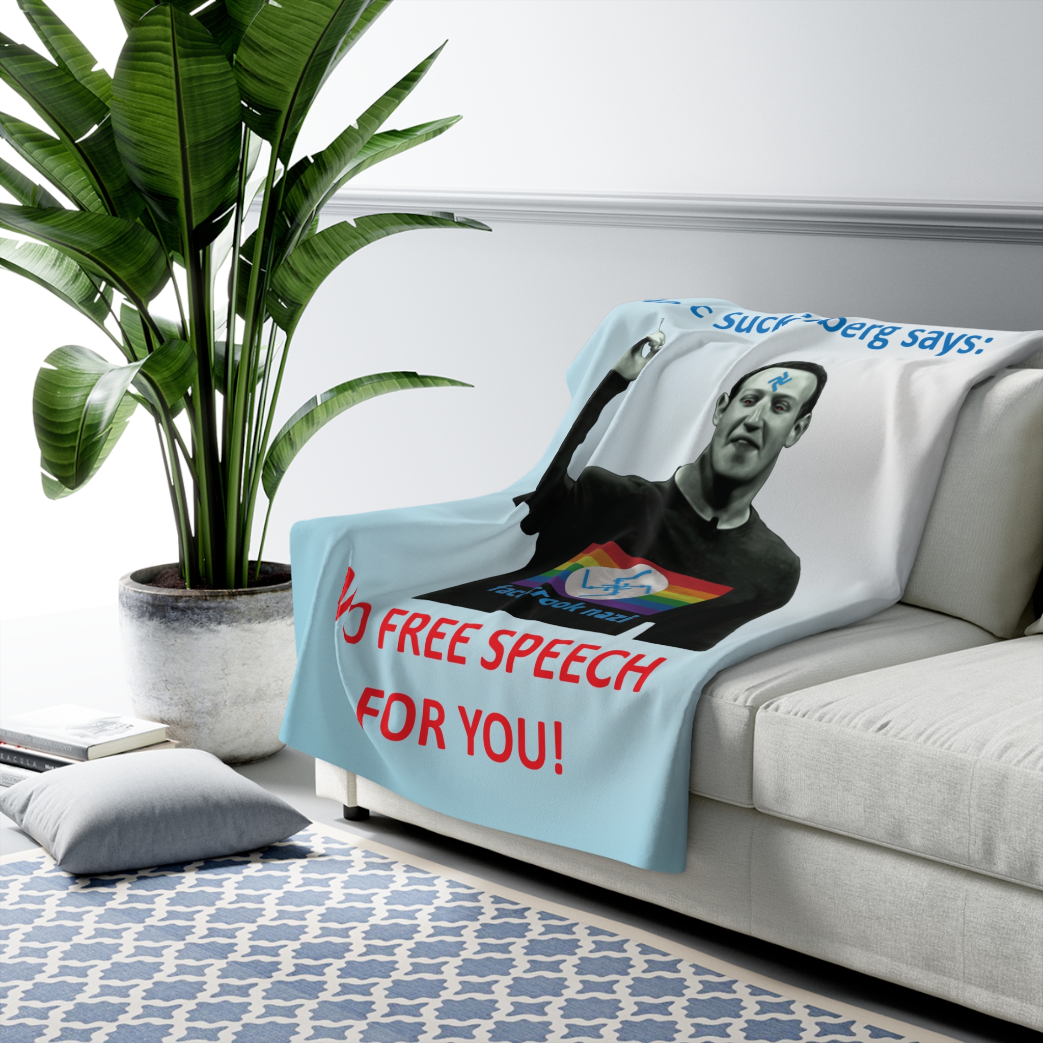 Narc Suckerberg Sherpa Fleece Blanket - Image 3