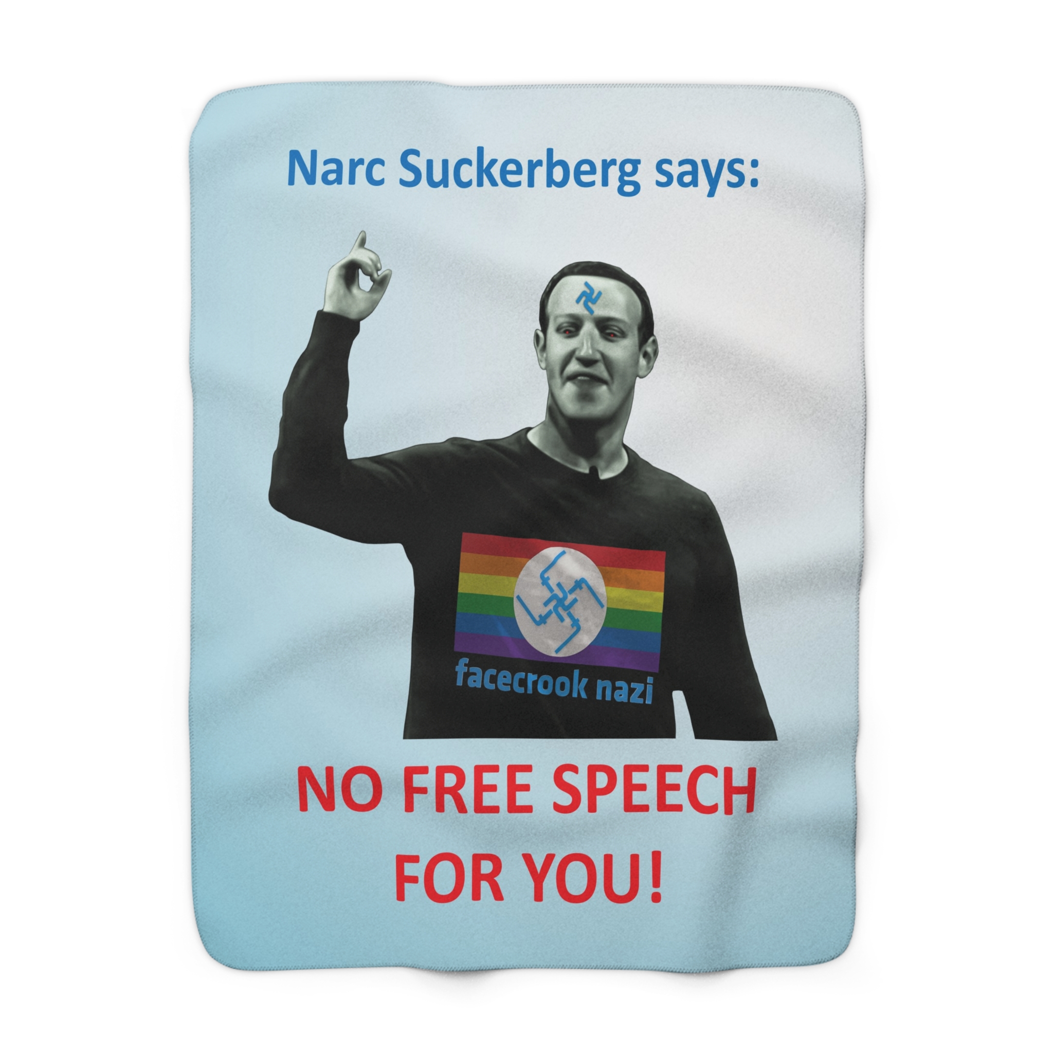 narc suckerberg sherpa fleece blanket